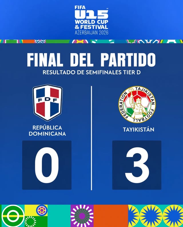 Sub-15 cae 0-3 ante Tayikistán en semifinal del Tier D